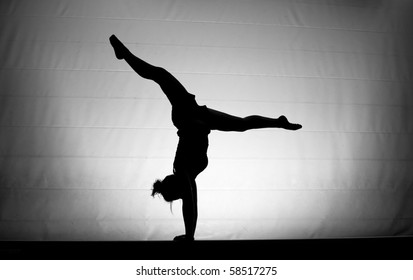 Balance Beam Silhouette Handstand Stock Photo (Edit Now) 58517275 ...