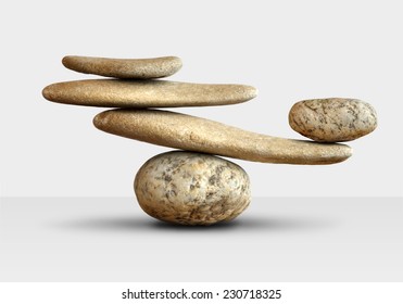 The balance of the stones in the pyramid