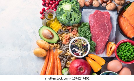 Balanced Diet Food Background Healthy Food Stock Photo 1576249402 ...