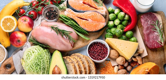 Balanced Diet Food Background Nutrition Clean Stock Photo 1710594181 ...