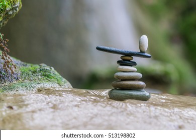 Balanced Zenstones at the waterfalls
