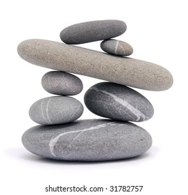 Balancing Stones Isolated On White