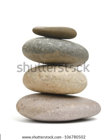 Balancing stones isolated on white
