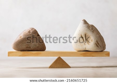 Balancing stones on scales, template for designers