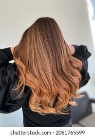 Balayage Hair In Autumn Tones.