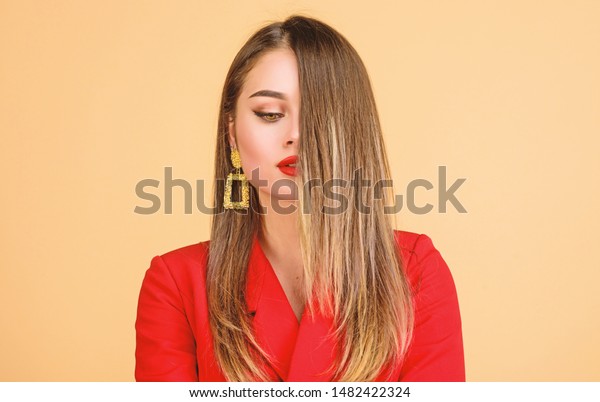Balayage Hair Color Technique Pretty Woman Royalty Free Stock Image