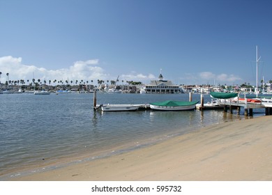 Balboa Island Beach With The Pavilion In The Background