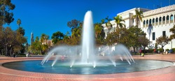 Balboa Park's Water Fountain Located In Sunny San Diego, California 