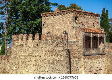 Balcany of the Palace of King Erekle (Heraclius) II in Telavi, Georgia. Travel.