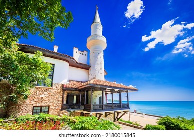 Balchik, Bulgaria. Balchik Palace Of Romanian Queen Marie At Bulgarian Black Sea Coastline, Southern Dobruja