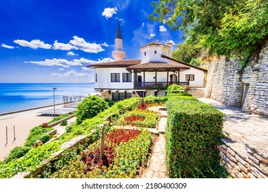 Balchik, Bulgaria. Balchik Palace Of Romanian Queen Marie At Bulgarian Black Sea Coastline, Southern Dobruja