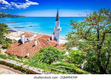 Balchik, Bulgaria. Balchik Palace Of Romanian Queen Marie At Bulgarian Black Sea Coastline, Southern Dobruja