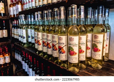 Balchik, Bulgaria - September 4, 2021: Wines For Sale In Queens Winery House In Balchik Palace