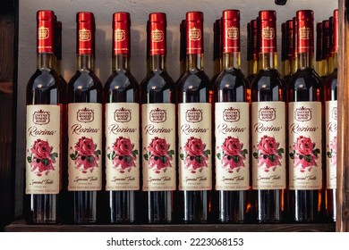 Balchik, Bulgaria - September 4, 2021: Rozina Rose Wines In Queens Winery House In Balchik Palace