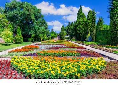 Balchik Palace, Bulgaria. The Botanical Garden Of The Queen Marie Of Romania At Bulgarian Black Sea Coastline.