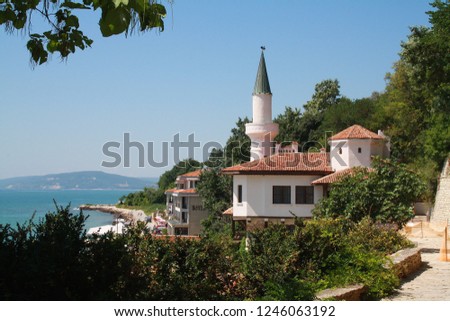 Balchik Palace, Castle of Romanian Queen Marie. Balchik is old tawn in nord-east Bulgaria at the black sea coast.
