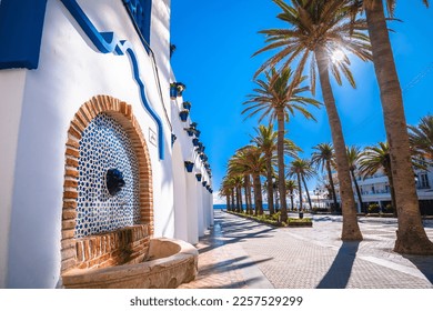 Balcon de Europa and waterfront of Nerja view, Andalusia region of Spain