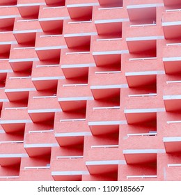 Balconies. Geometry. Pink minimal art Stock Photo