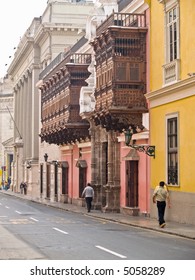 Balconies At The Historic Centre Of Lima