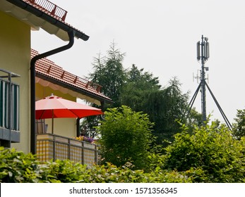 Balcony And Cell Tower, Gauting, Bavaria, Germany