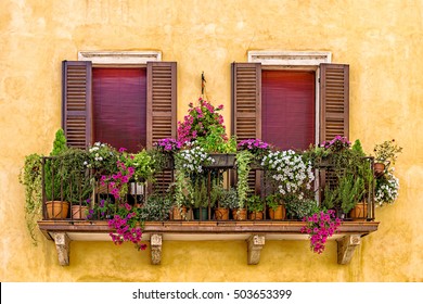 Balcony with flowers in Verona