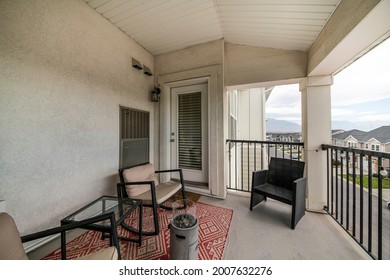 Balcony Interior Of A House With A View Of Nearby Houses