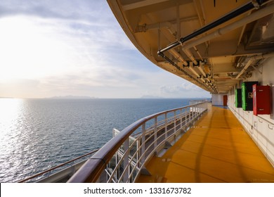 balcony of large cruise ship, Ocean view
