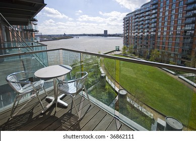 Balcony On Riverside With Aluminum Garden Furniture