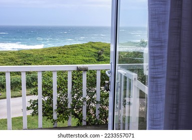 Balcony overlooking the ocean in South Africa