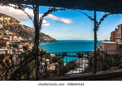 Balcony In Positano With Panoramic View To The Sea