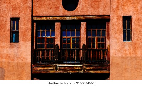 A Balcony In A Pueblo Style Building