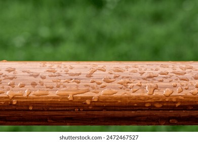 The balcony railing with rain drops. Template for inspiration and creativity, mood board. - Powered by Shutterstock