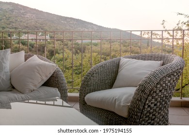 Balcony With Rattan Garden Furniture