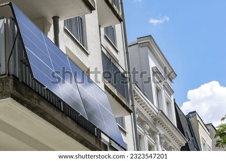 balcony solar power plant on an apartment building in hamburg [[stock_photo]] © 