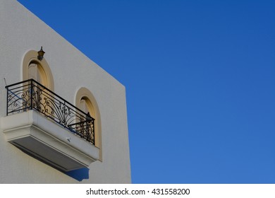 Balcony under the blue clear sky . - Shutterstock ID 431558200