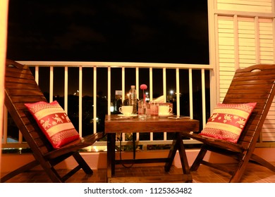 Balcony view and aromatics flower. - Shutterstock ID 1125363482