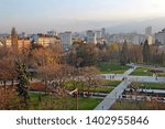 Balcony view of Buildings in the centre of Sofia, Bulgaria.