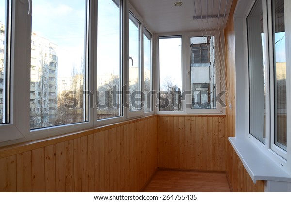Balcony Windowed Parapet After Reconstruction Interior Stock