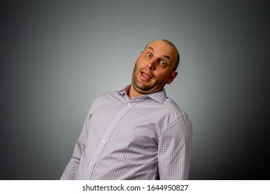 Bald Bussiness Man Being Silly