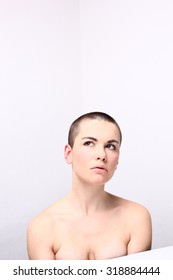 Bald Half Naked Girl Studio Portrait Stock Photo Shutterstock