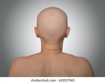 Bald head, rear view. File contains a path to isolation.