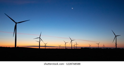 The Bald Hills Wind Farm Near Walkerville At Dusk In The Bass Coast Region Of Victoria, Australia