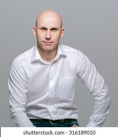 Bald Young Man Portrait