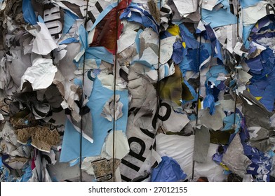 Bale Of Poster Paper For Recycling