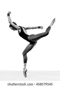 Balerina Posing In Studio