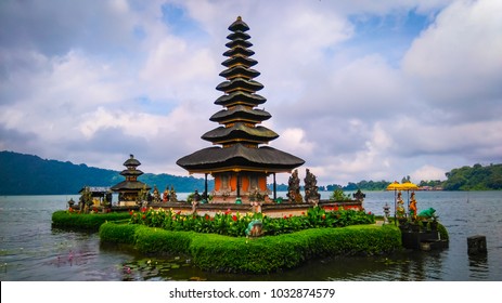 Bali Hindu Temple On Lake