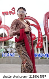 Bali, Indonesia. January, 21 2022. Street Or Outdoor Fashion Show At Ngurah Rai Airport During The Pandemic.                         