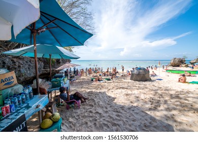 Bali, Indonesia - Nov, 15, 2019: A Beautiful View Of Bingin Beach.