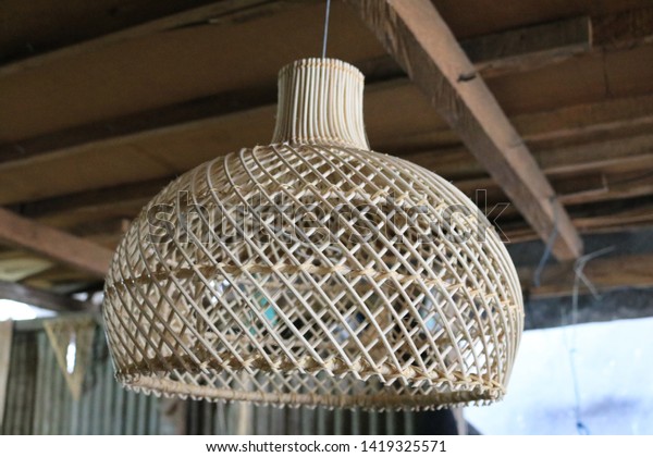 Bali Rattan Lamp Shade Pendant Lights Stock Image Download Now