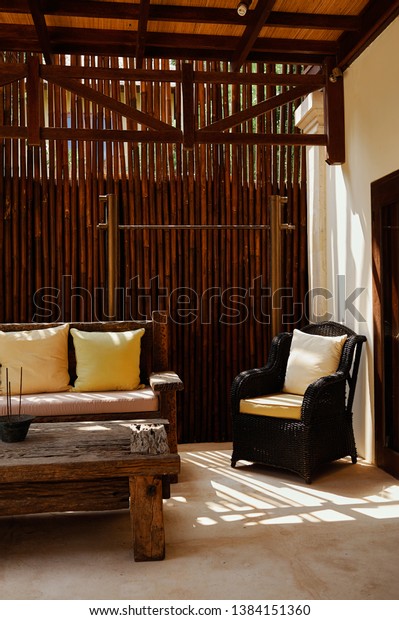 Bali Style Living Room Vintage Sofa Stock Photo Edit Now